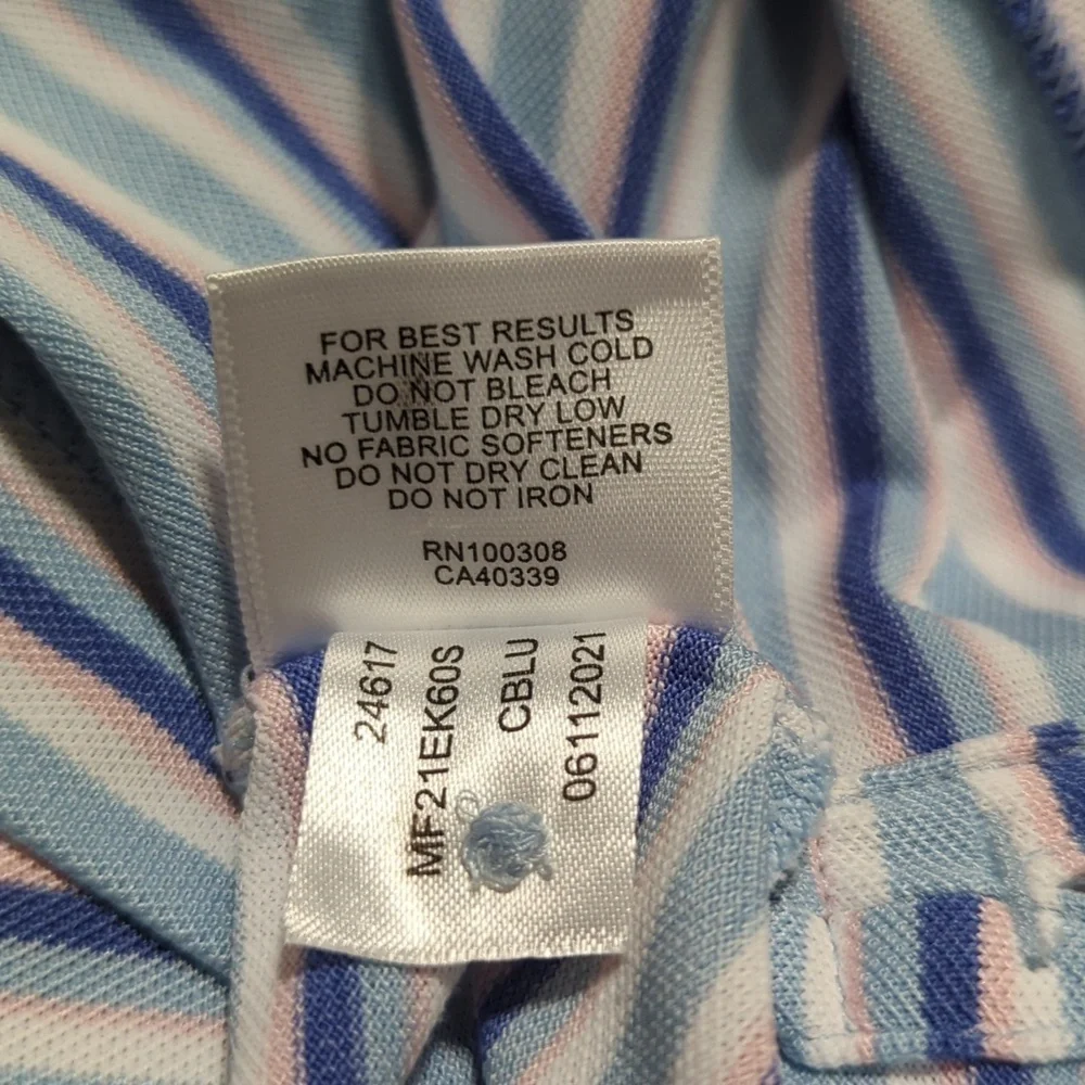 Peter Millar Summer Comfort Men's Short Sleeve Striped Polo Shirt Size XL - Picture 8 of 8